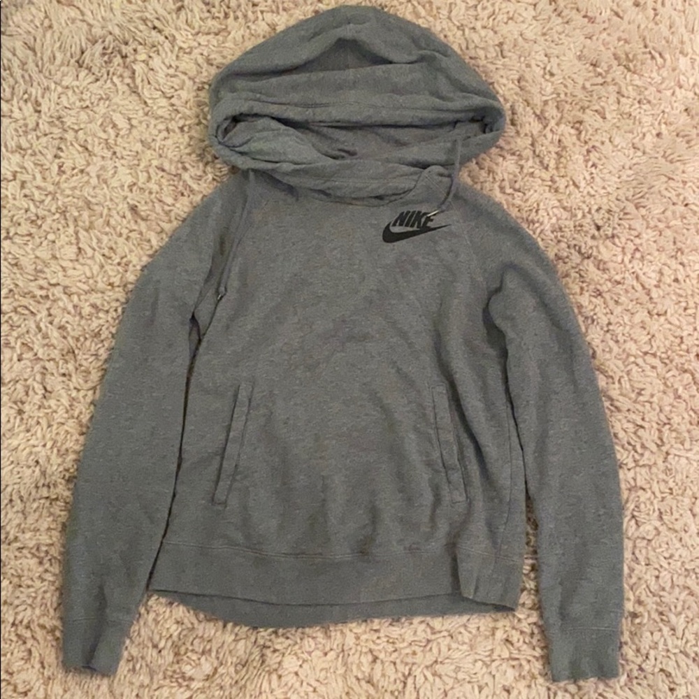 Nike funnel neck sweatshirt in grey